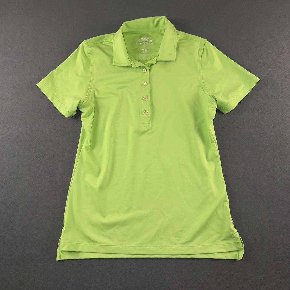 Peter Millar Womens E4 Wicking Polo Shirt Lime Green UPF 50 LS15EK00 Small